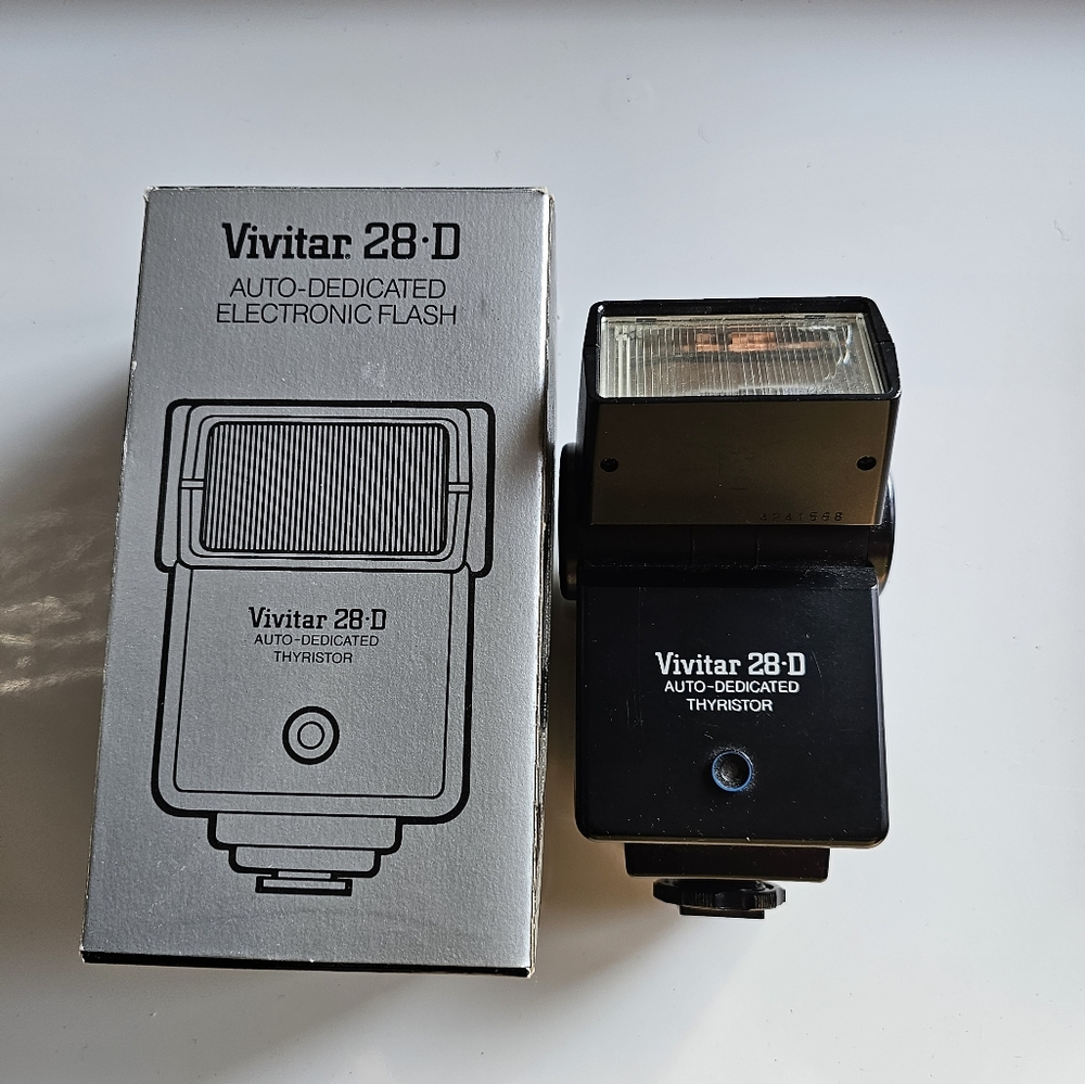 Vintage Vivitar 28D Flash for Canon, Nikon, and Ricoh